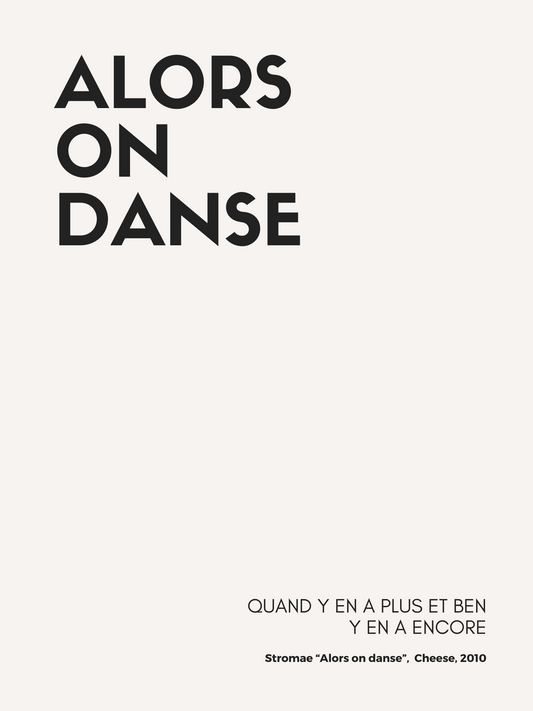 Affiche "Alors on danse" inspirée par Stromae