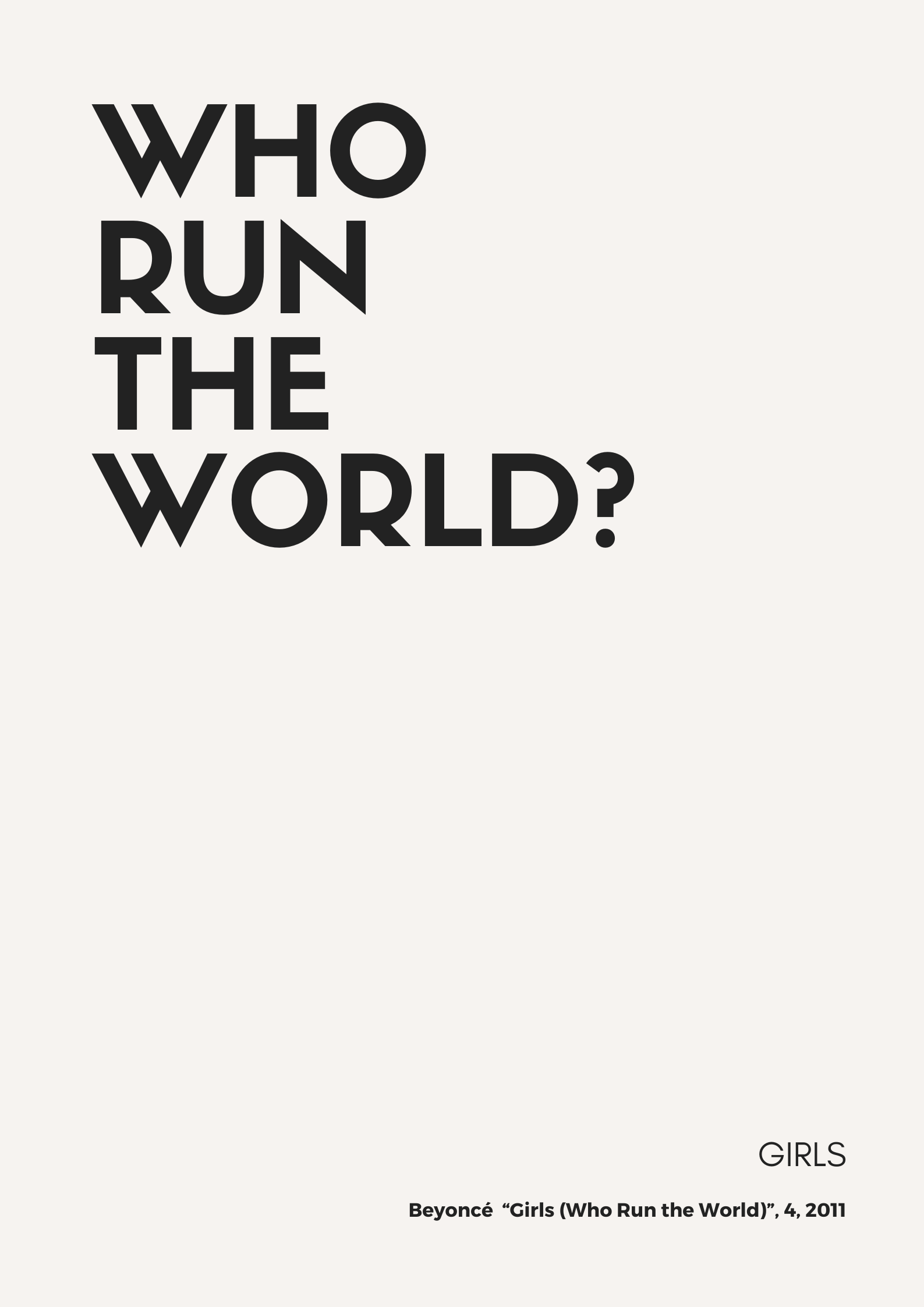 Affiche Édition Limitée 'Who Run the World? Girls' - Inspirée par Beyo