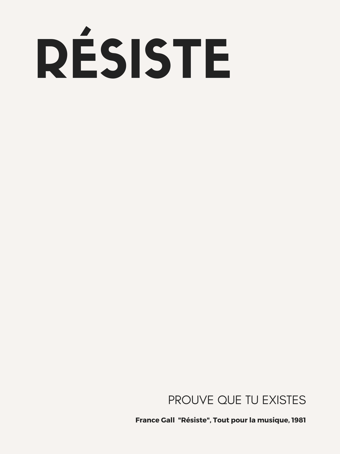 Affiche "Résiste", inspirée par France Gall