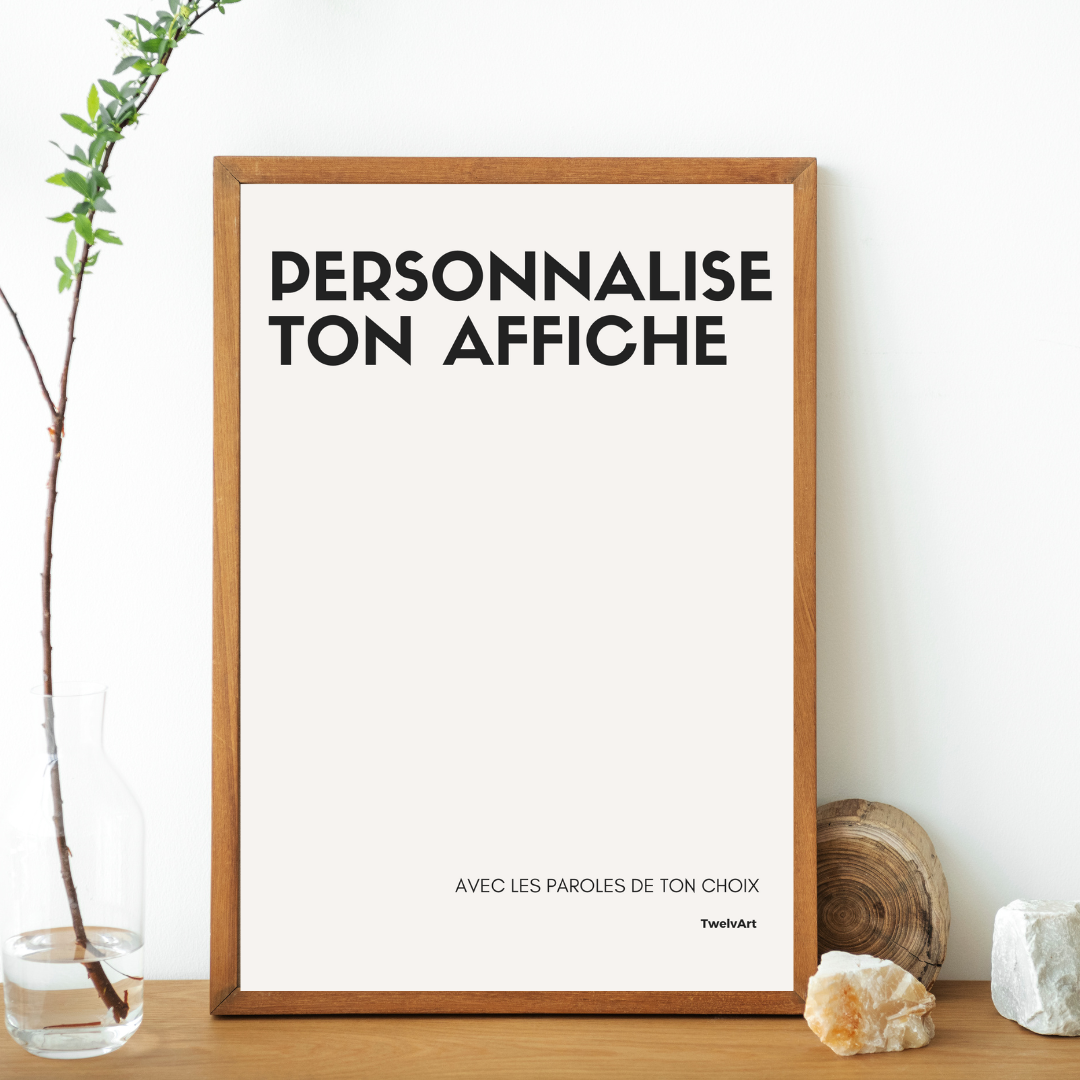 Affiche personnalisée avec les paroles de votre choix